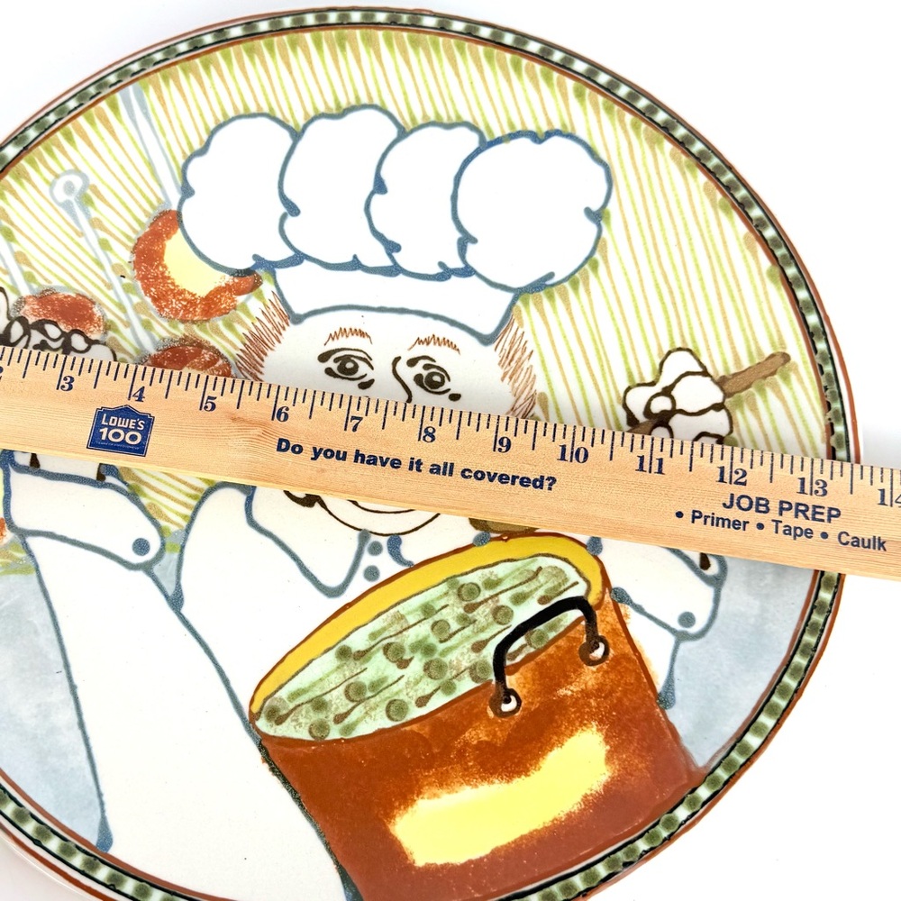 Vintage Janet Rothwoman Pottery Chef Platter 1970s CA Ceramic Hand Painted 13.5โ - Picture 11 of 12